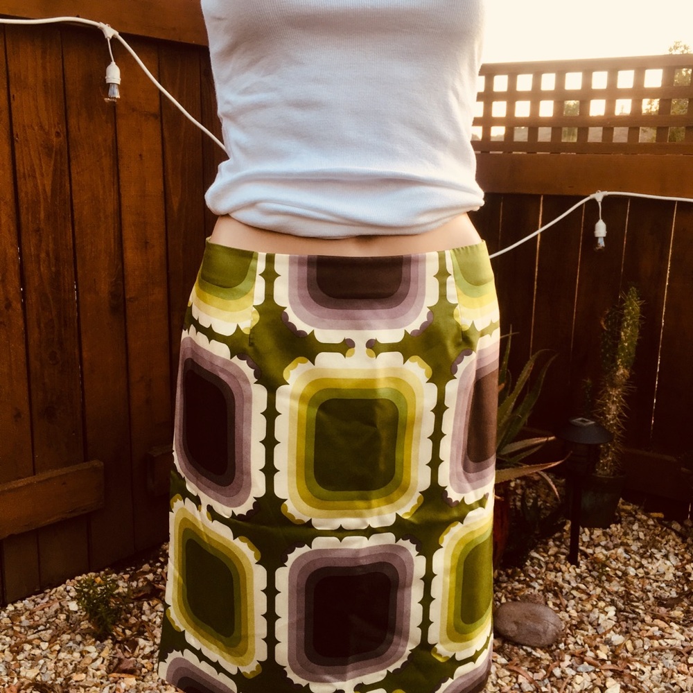 Orla Kiely 💯 % silk skirt